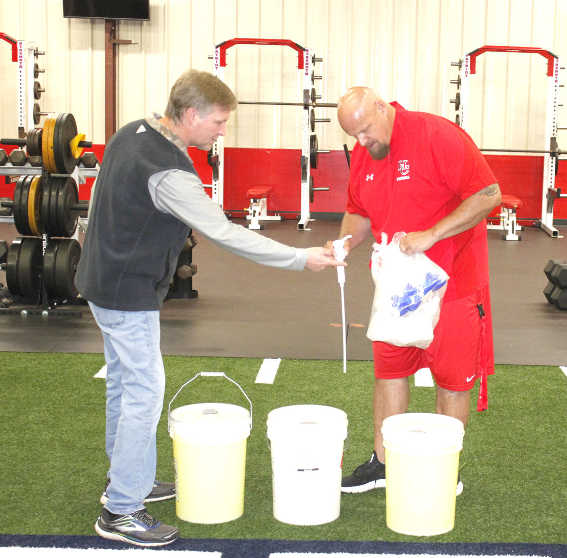 Football program receives hand sanitizer